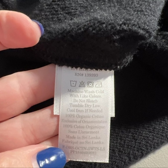 Everlane Puff Sleeve Organic Cotton Sweatshirt Dress Black Size XXS - Picture 11 of 12